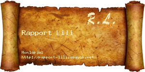 Rapport Lili névjegykártya